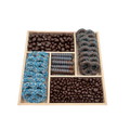 Assorted Chocolates On 5 Section Wood Board - Blue