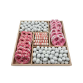 Assorted Chocolates In Large 5-Section Wood Board - Pink