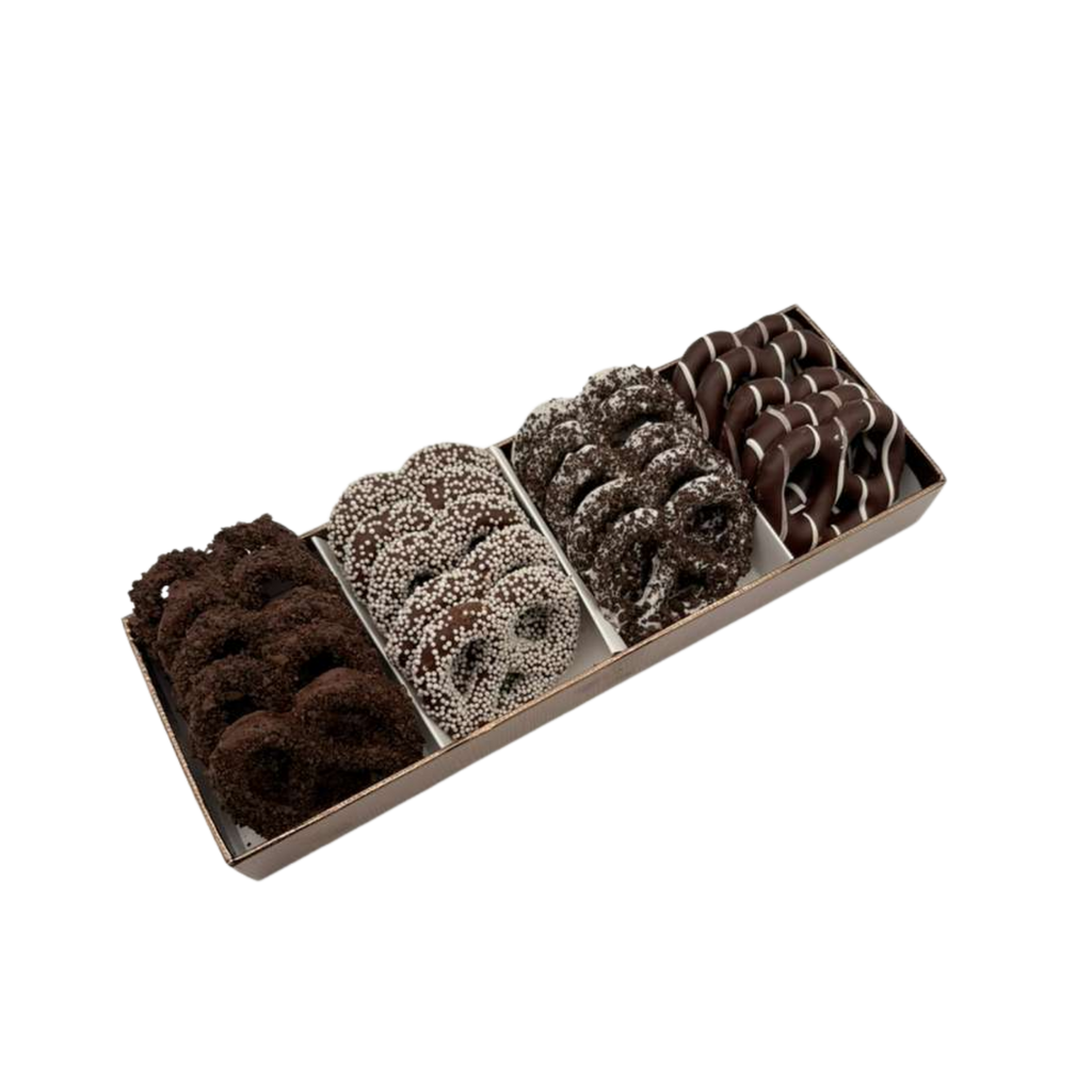Chocolate Covered Pretzels In 4 Section Tray - Standard
