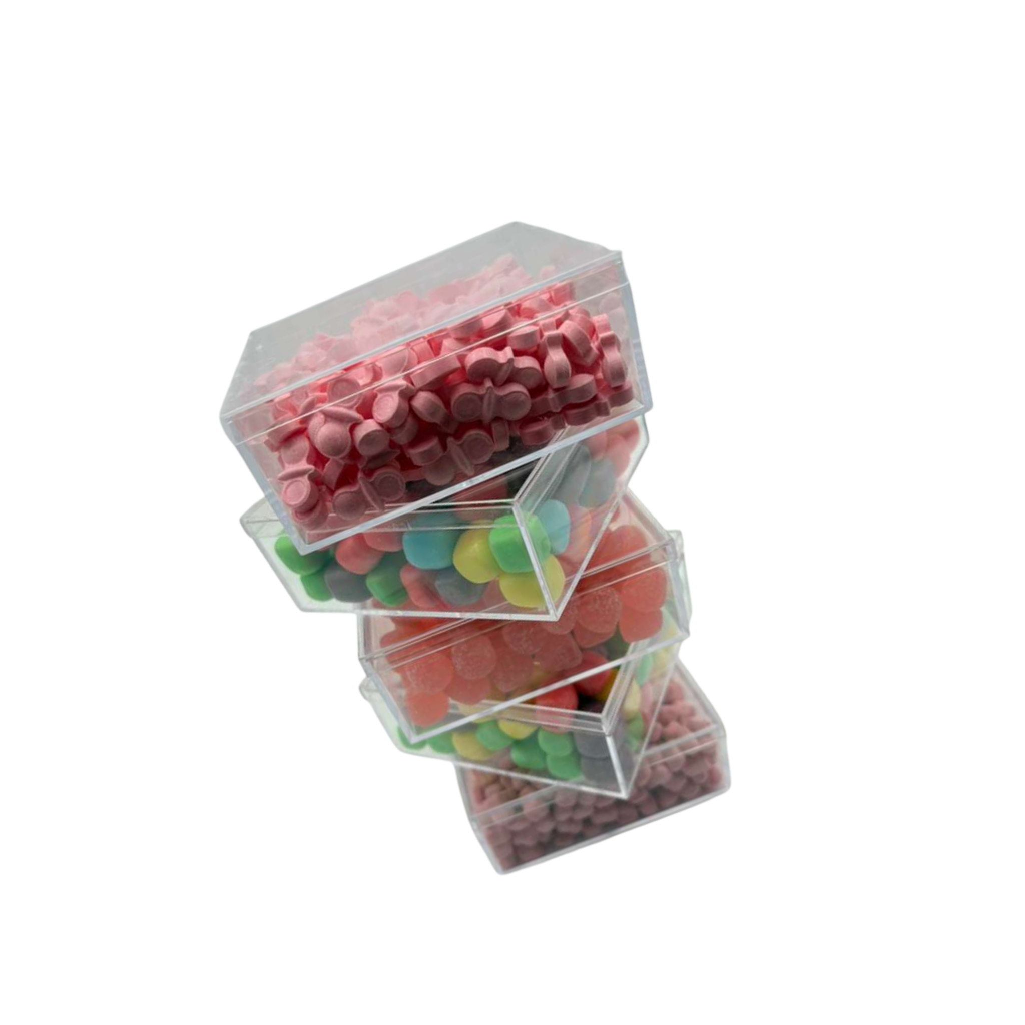 Assorted Candy Tower In Acrylic Squares - Pink