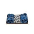 Chocolate Covered Pretzels With Chocolate In 3 Section Tray - Blue