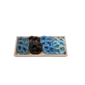 Chocolate Covered Pretzels On Wood Tray - Blue