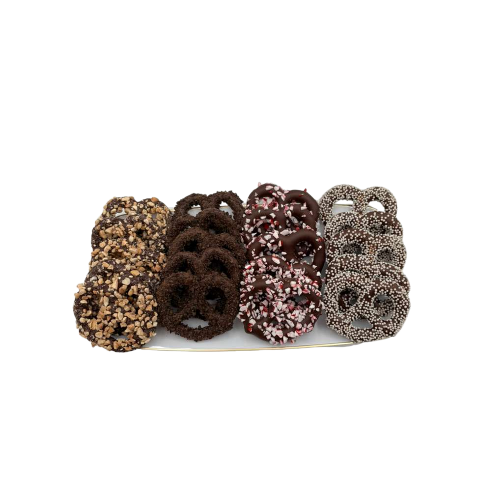 Chocolate Covered Pretzels On Elegant Tray - Standard