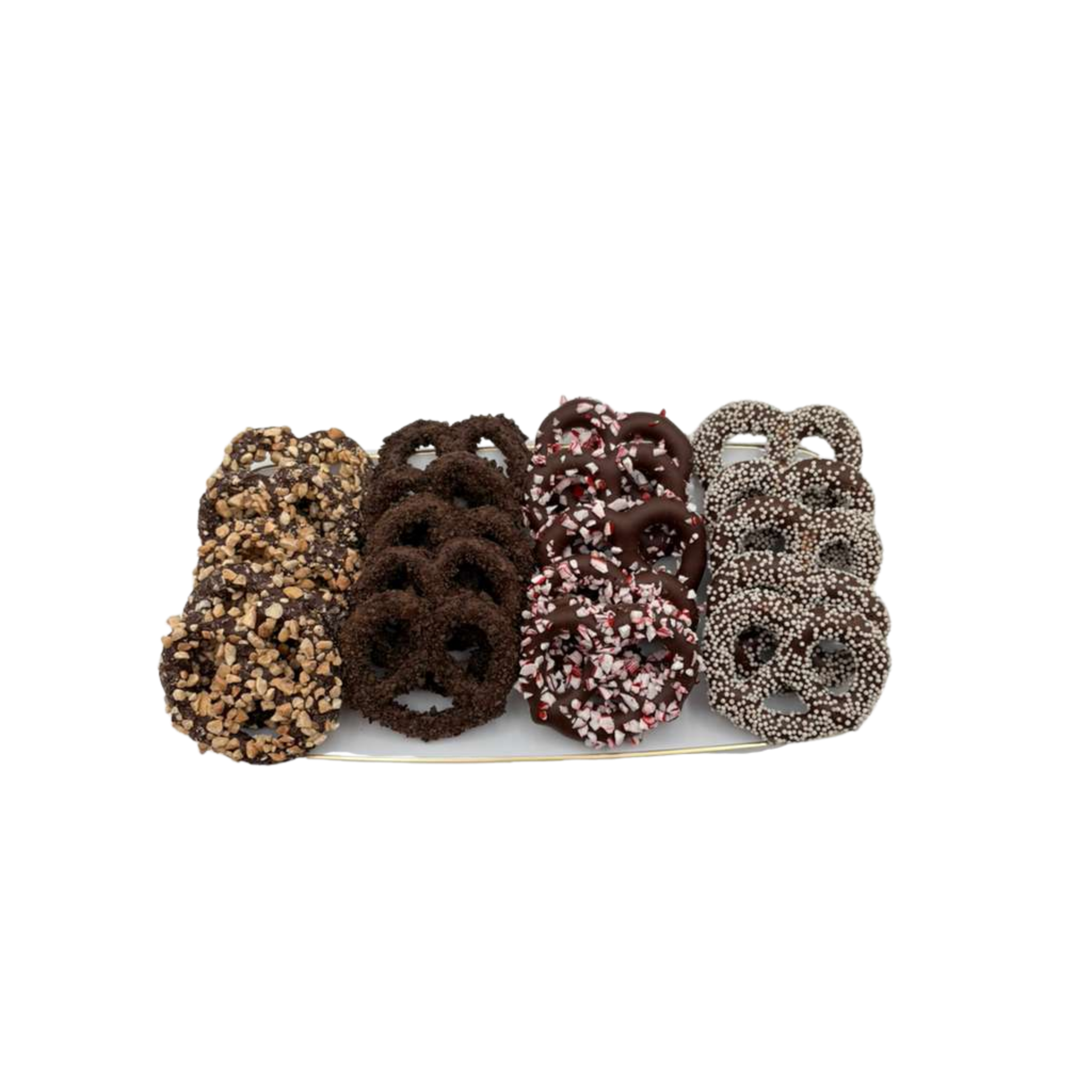 Chocolate Covered Pretzels On Elegant Tray - Standard