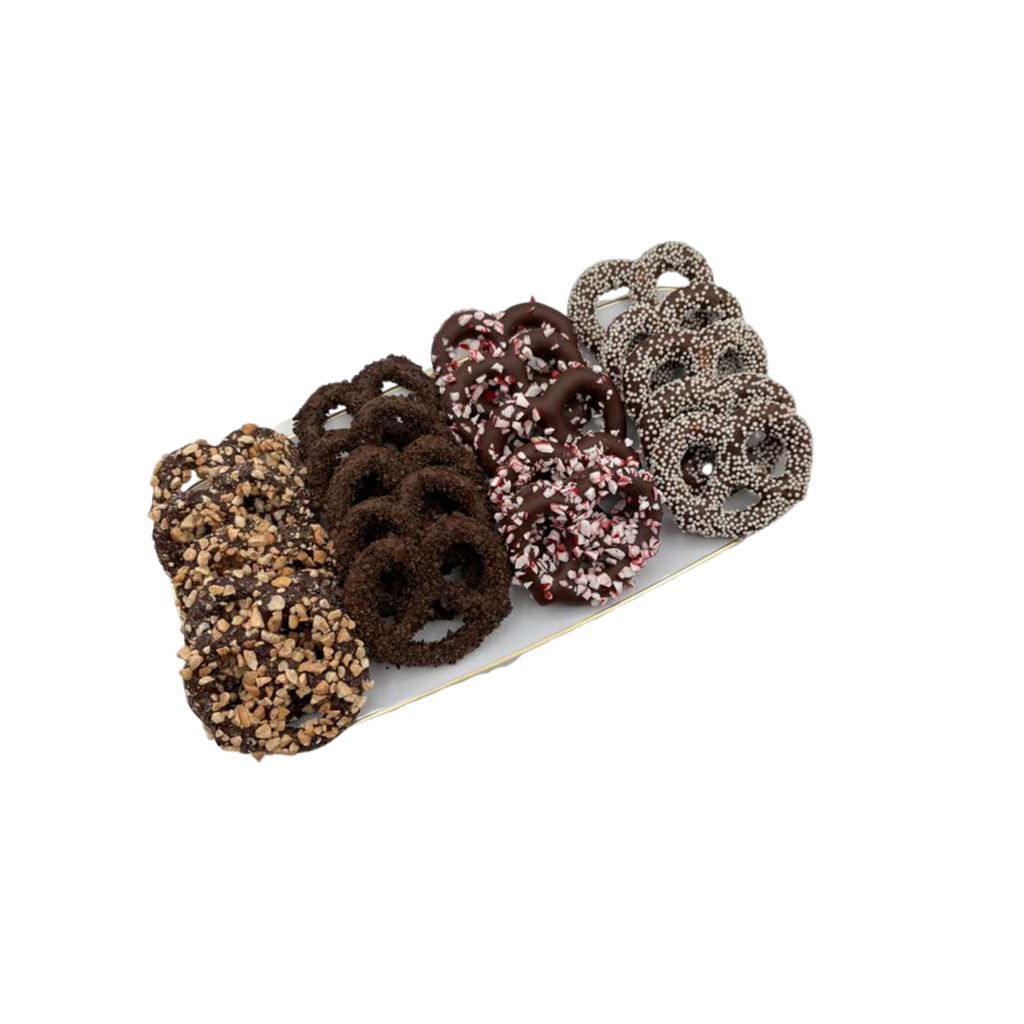 Chocolate Covered Pretzels On Elegant Tray - Standard