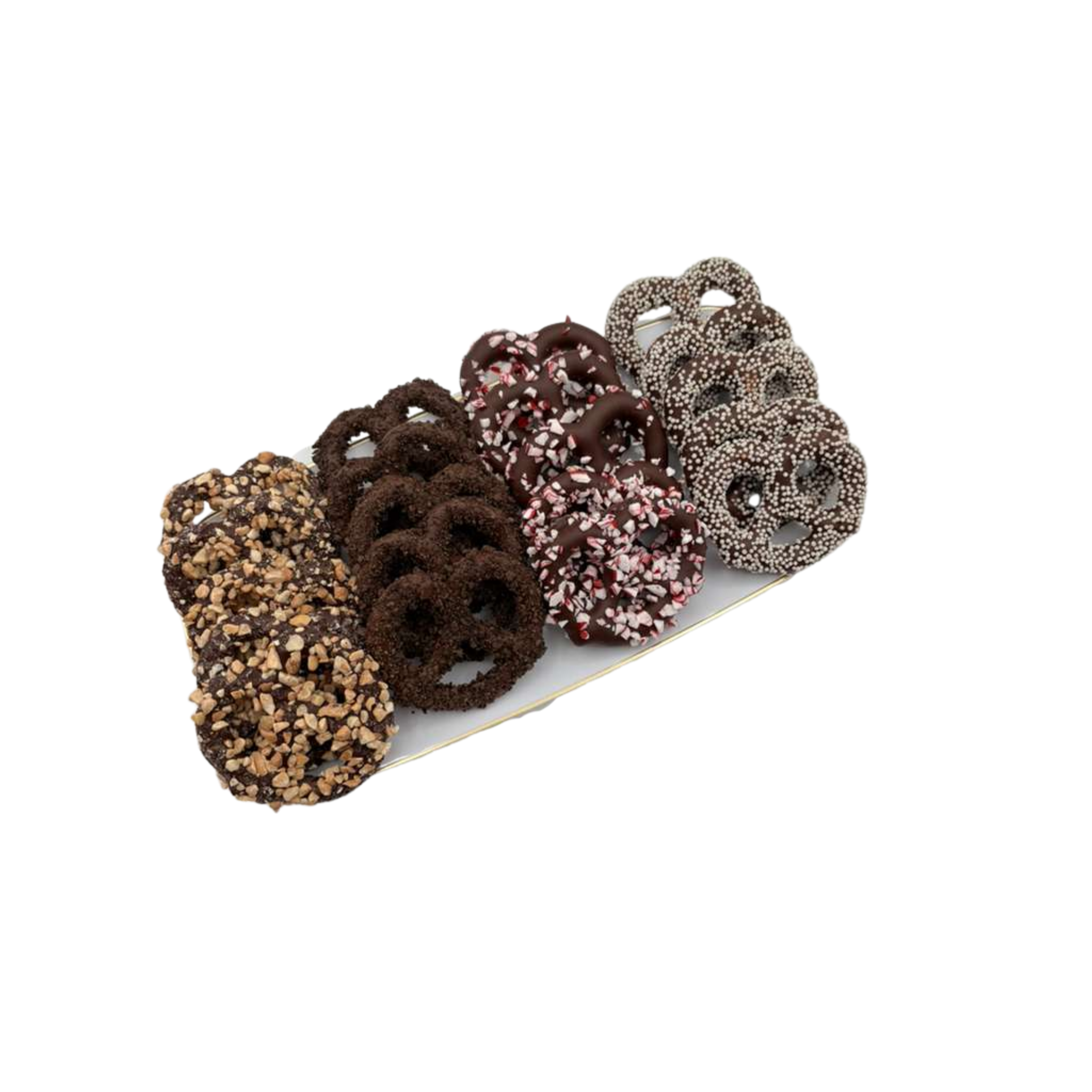 Chocolate Covered Pretzels On Elegant Tray - Standard