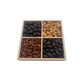 Chocolate With Nuts In 4-Section Wood Tray -Standard
