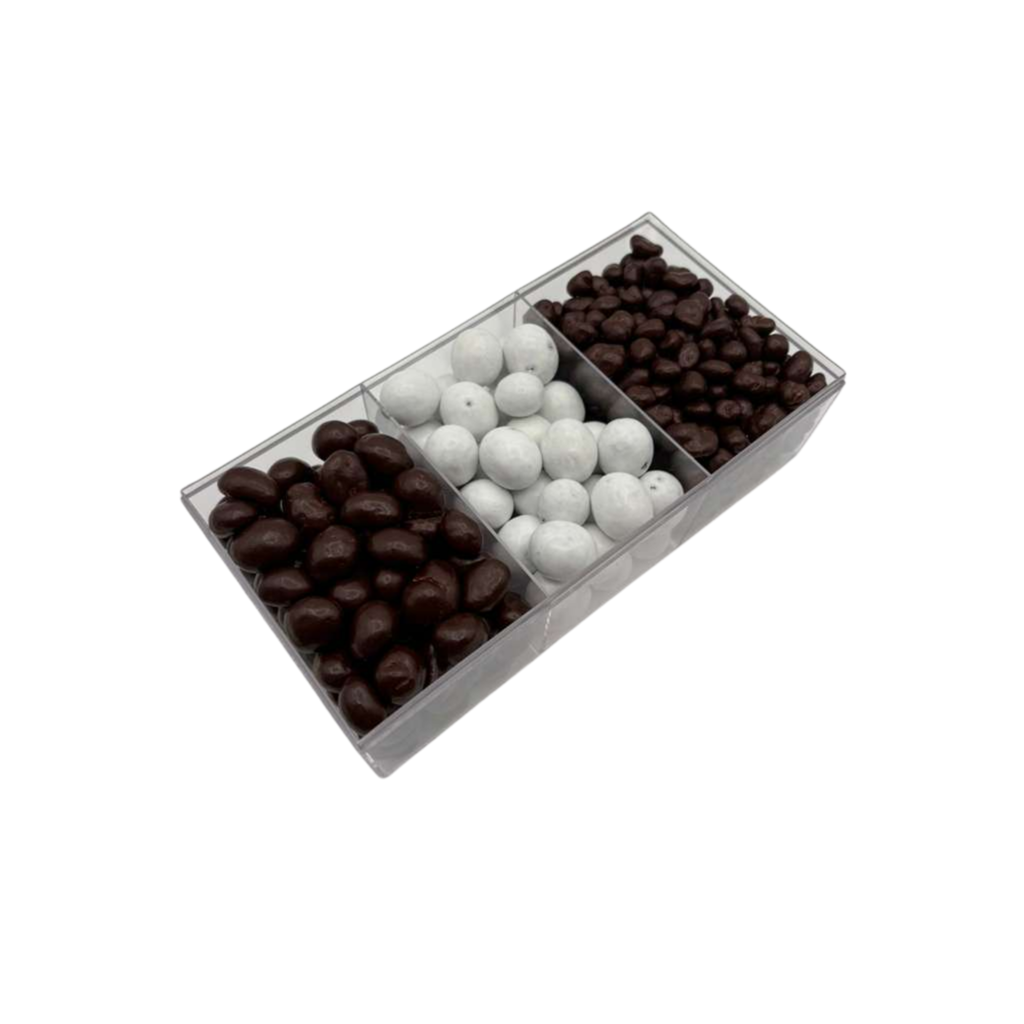Assorted Chocolates In 3-Section Acrylic Tray - Standard