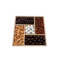 Assorted Chocolate With Nuts In 5-Section Wood Tray - Standard