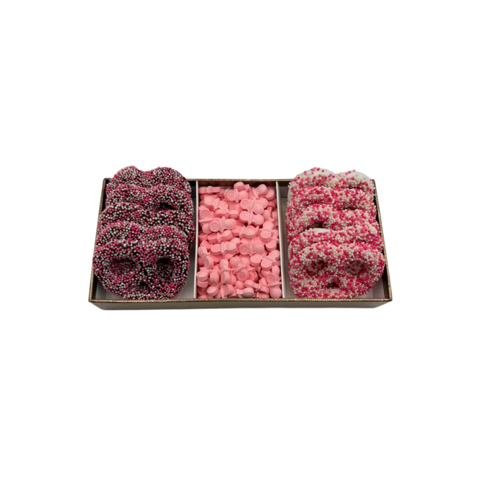 Chocolate Covered Pretzels With Candy - Pink
