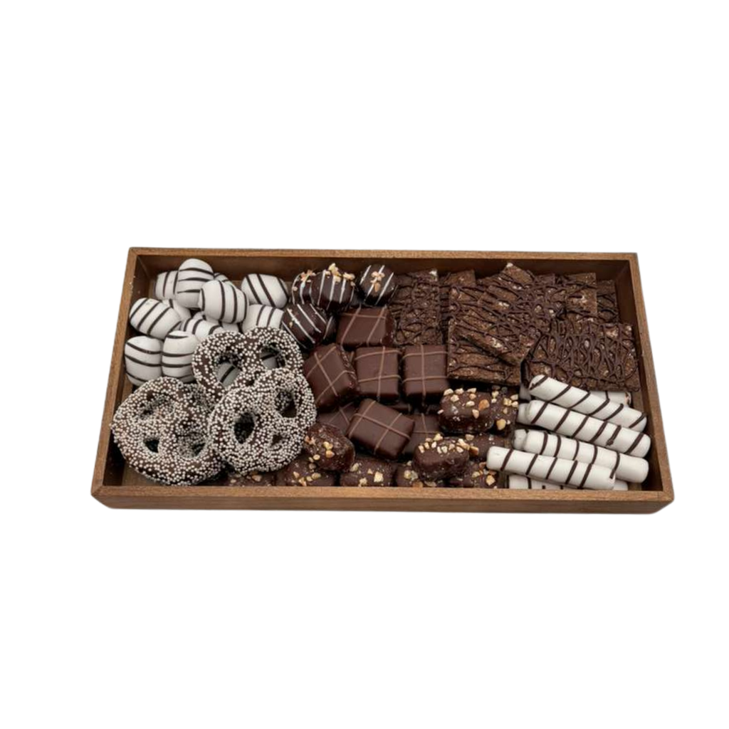 Assorted Chocolates On Wood Board- Standard