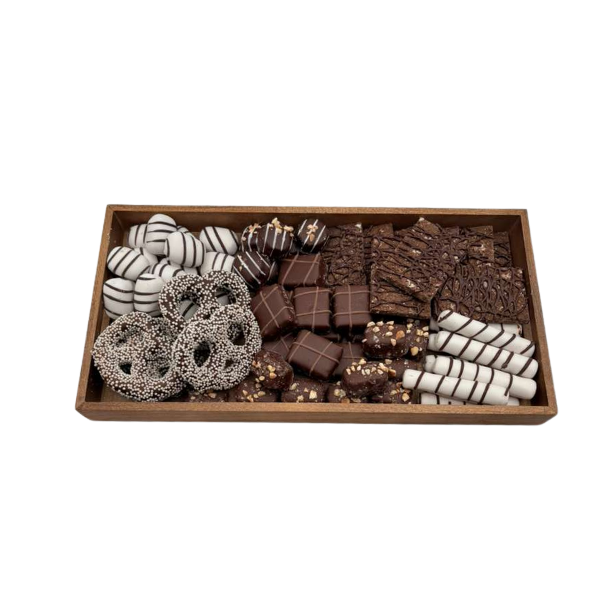 Assorted Chocolates On Wood Board- Standard