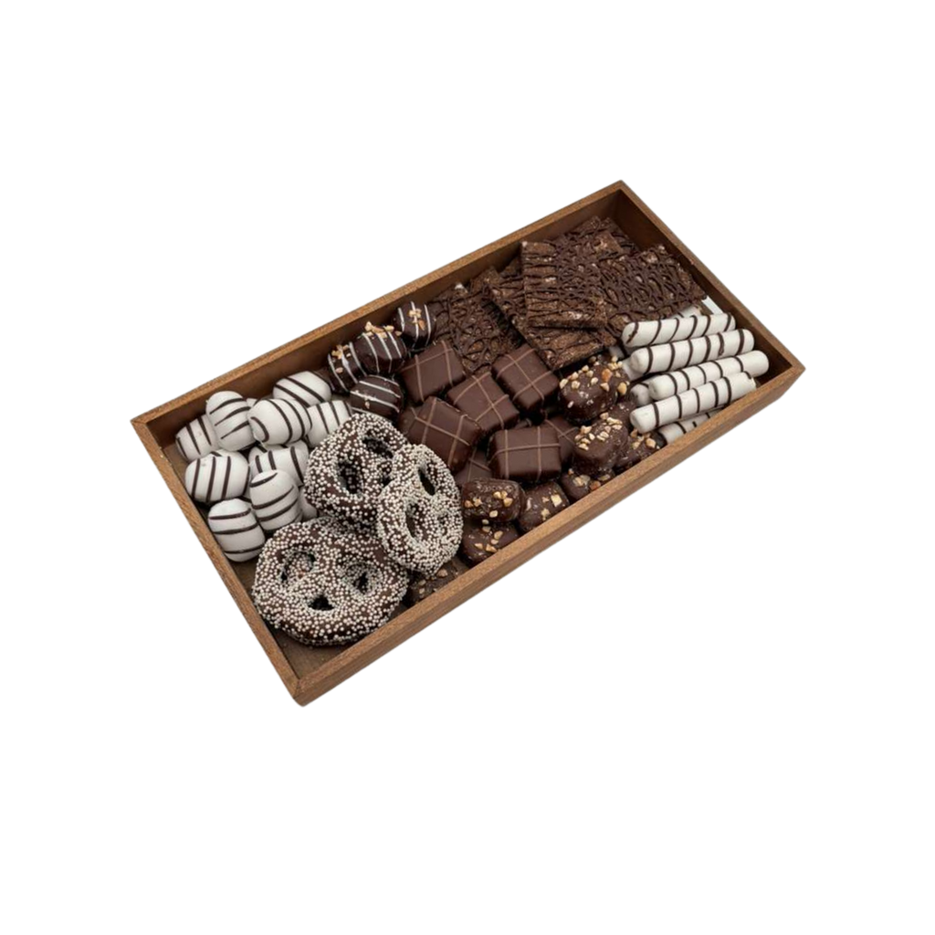 Assorted Chocolates On Wood Board- Standard