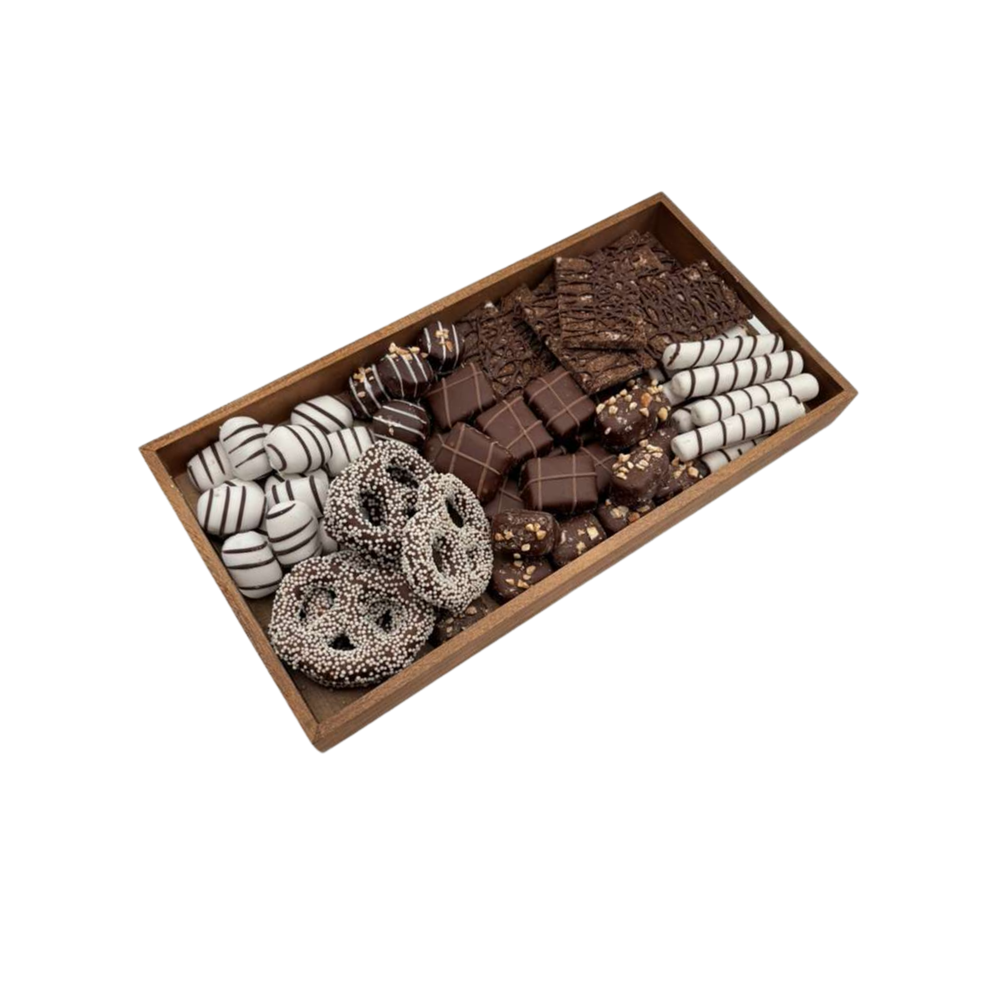 Assorted Chocolates On Wood Board- Standard